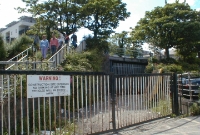 This is the view looking out towards the main Dublin to Rosslare line from Carlisle Pier, which passed beneath a small road overbridge seen here. The advent of the DART construction led to the line&#39;s closure in 1980.
